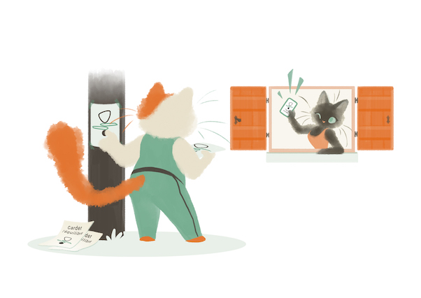 Deux chats faisant la promotion de ce site